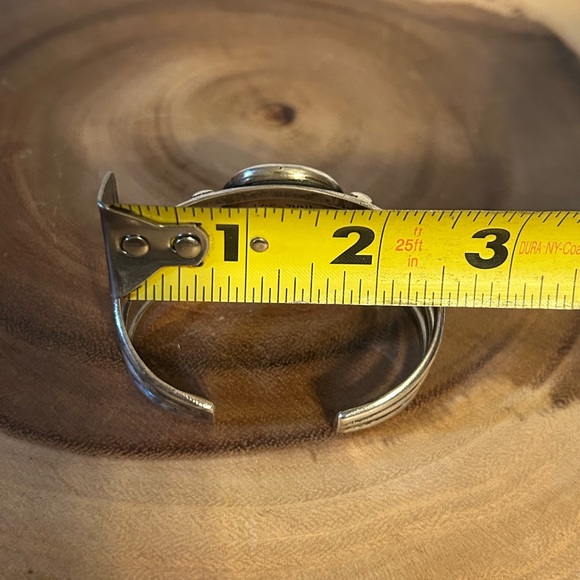 Sterling & Turquoise Lag Zuni Cuff Bracelet - Picture 7 of 10